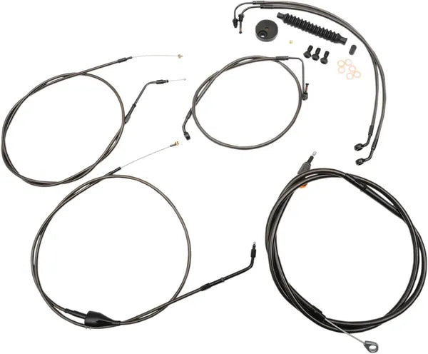 Harley Davidson Flhr [LA CHOPPERS] - Standard Midnight Braided Handlebar/Breme Line Kit