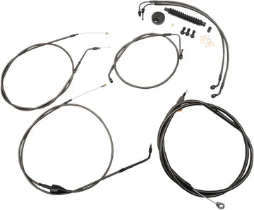 Harley Davidson Flhri [LA CHOPPERS] - Standard Midnight Braided Handlebar/Breme Line Kit
