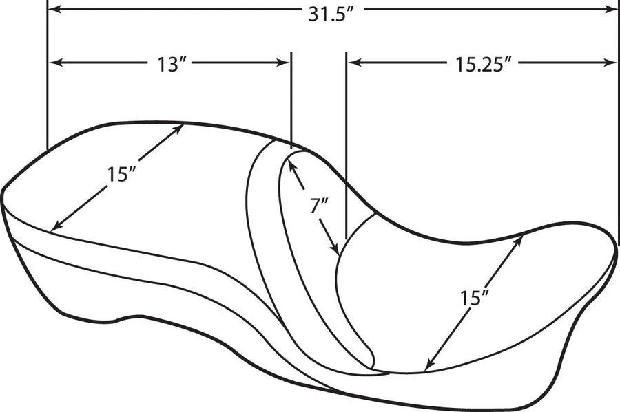 harley davidson touring [DRAG SPECIALTIES] – 2-delt skinnsete, ryggstøtte kompatibel, touring