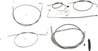 Harley Davidson FLS [LA CHOPPERS] - Standard rustfritt stål dekket styrekabel/bremseledningssett