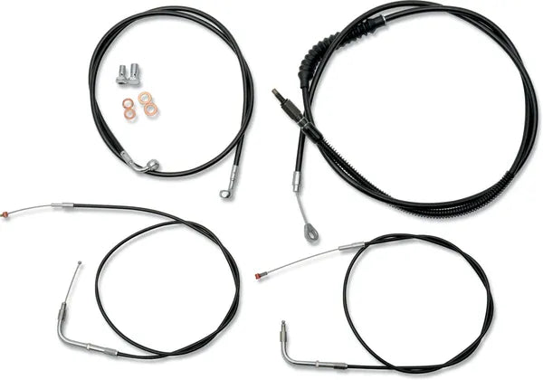 Harley Davidson Fxst [LA CHOPPERS] - Standard svart vinyl styrekabel/bremselinjesett