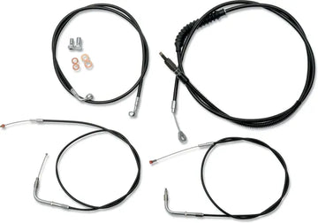 Harley Davidson Fxst [LA CHOPPERS] - Standard svart vinyl styrekabel/bremselinjesett