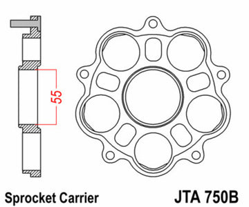 Ducati Hypermotard 796 [JT SPROKETS] - Bakre tannhjulsholder - 5 lydløse blokker Ducati