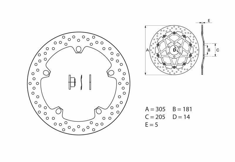 Bmw R 1200 Gs Lc [BREMBO] - Series Oro rund stiv bremseskive