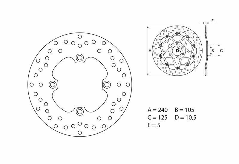 Honda Cb 900 [BREMBO] - Series Oro rund stiv bremseskive