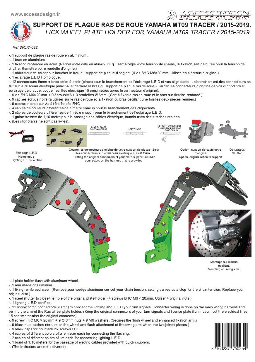 Yamaha Tracer 900 ABS (RN 43) [2017] - NUMMERHOLDER TILGANGSDESIGN YAMAHA MT-09