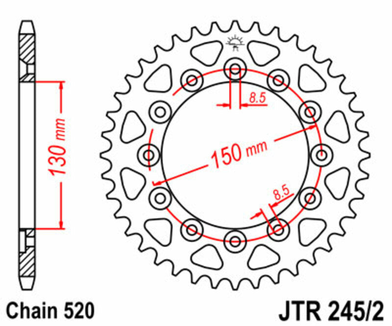 Honda XL 500 R [JT Sprockets] - Standard stålpinsett bak