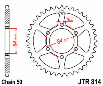 Suzuki GT 550 [JT Sprockets] - Standard stålpinsett bak