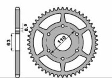 Svartpilen 125 [PBR] - Tannhjul aluminium forsterket - 520