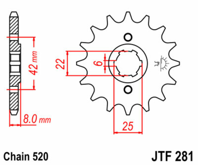 Honda XL 600 RM [JT Sprockets] - Standard stålpinsent foran
