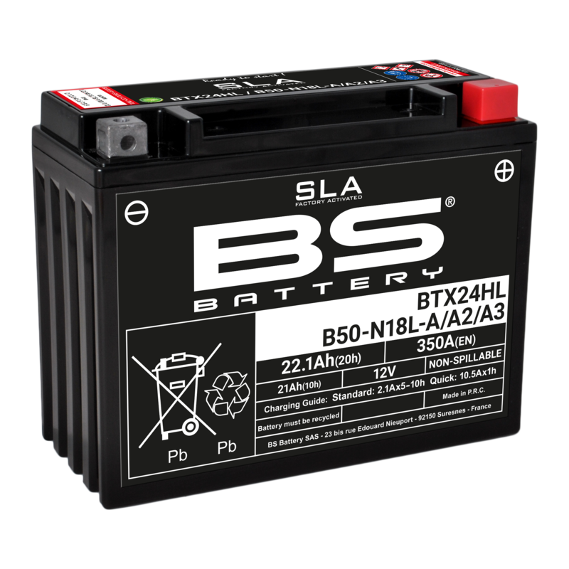 Ducati Gtv 500 [BS BATTERI] - SLA vedlikeholdsfritt batteri fabrikkaktivert - BTX24HL/B50-N18L-A/A2/A3