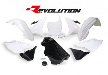 Yamaha YZ 250 (CG 12) [2002] - Revolution Plastik-Kit mit Tank Schwarz/Weiß Yamaha YZ125/250