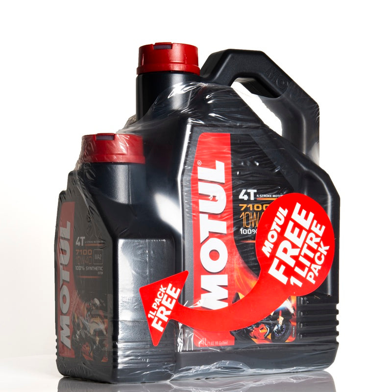 Syntetisk motorsykkelmotorolje 10W40 4T 5L - Motul 7100