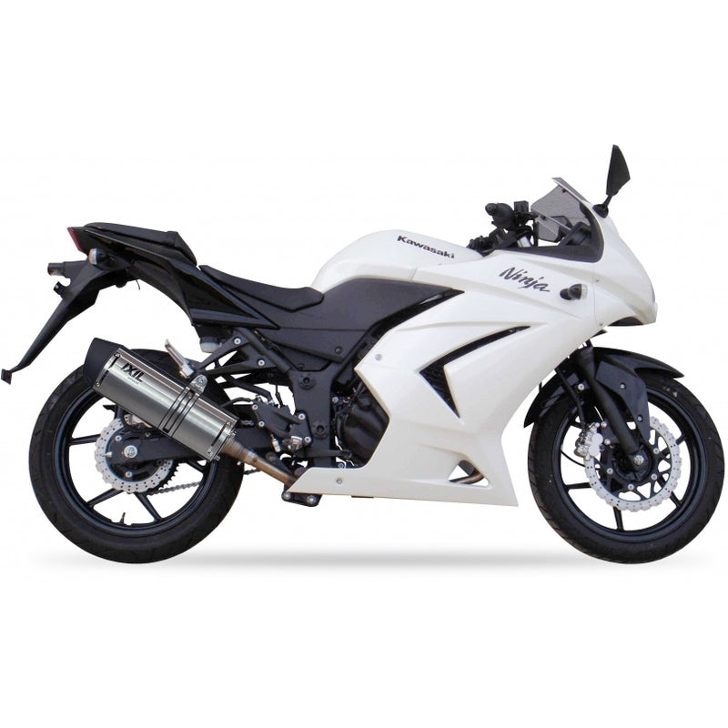 Kawasaki Ninja 250 [IXIL] - Hexoval lyddemper rustfritt stål svart / endestykke rustfritt stål - OK7034VSE
