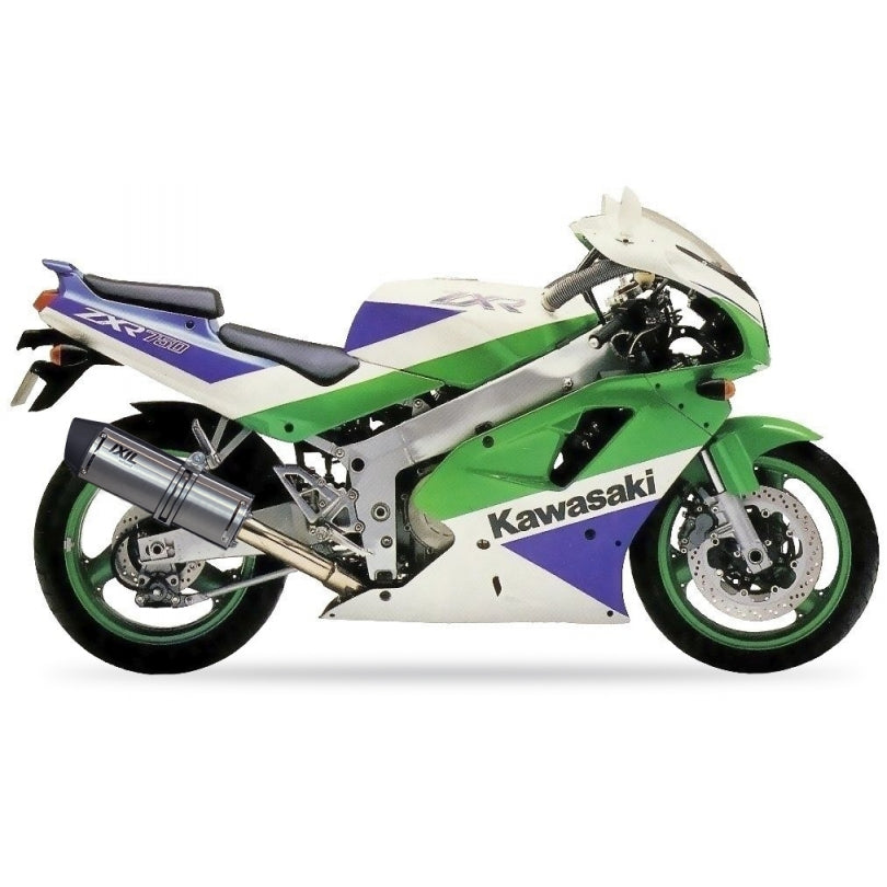 Kawasaki ZXR 750 (ZX 750 J) [1991-1992] - Hexoval lyddemper rustfritt stål / endestykke rustfritt stål svart - OK7063VSE