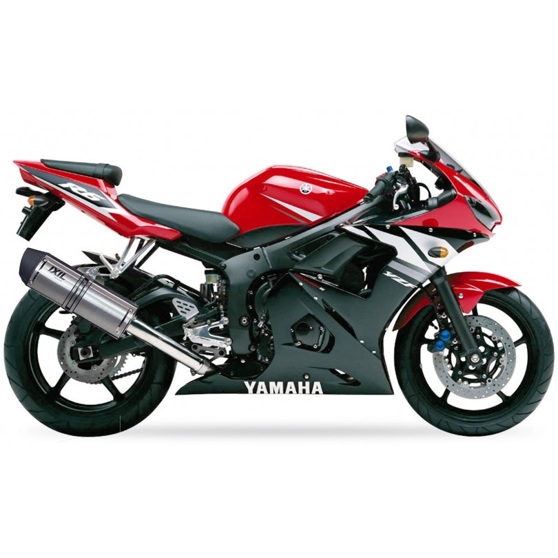Yamaha YZF-R 6 (RJ 05) [2003] - Hexoval lyddemper i rustfritt stål / endestykke rustfritt stål svart - OY9053VSE