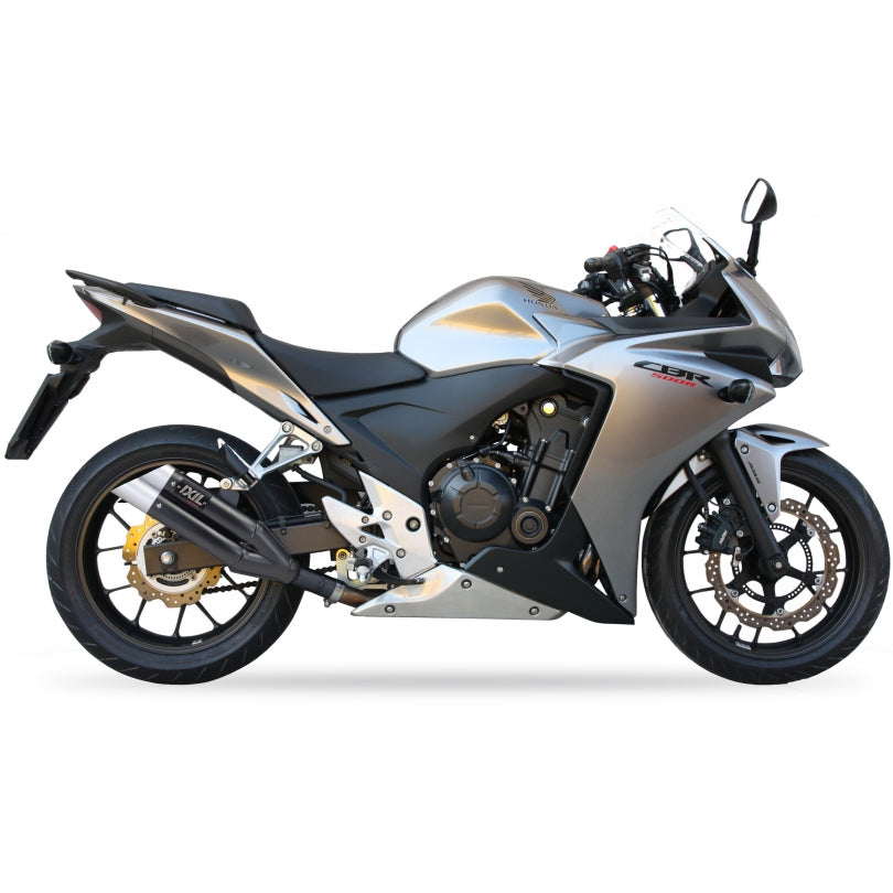 Honda CBR 500 R PC44 [2013-2015] - Hyperlow Endtopf Edelstahl schwarz / Endkappe Aluminium - XH6333XB