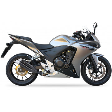 Honda CB 500 X ABS (PC 46) [2013-2016] - Hyperlow Endtopf Edelstahl schwarz / Endkappe Aluminium - XH6333XB