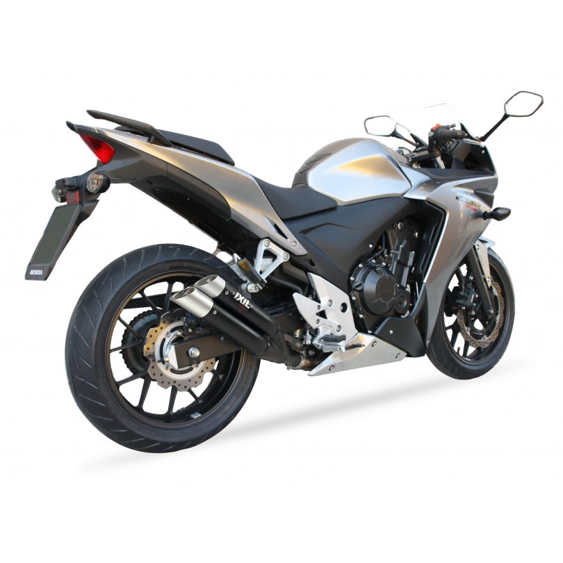 Honda CBR 500 R ABS PC44 [2013-2015] - Hyperlow lyddemper i rustfritt stål svart / endestykke aluminium - XH6333XB