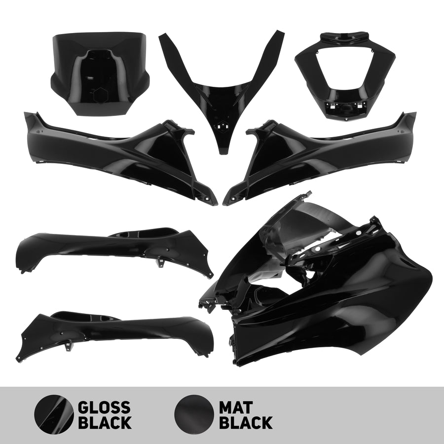 Piaggio MP3 400 IE RL (M 591) [2008] - Kåpedeler matt svart - Piaggio MP3 125/250/300 (11-14) 400 (08-11) 500 (11-13)