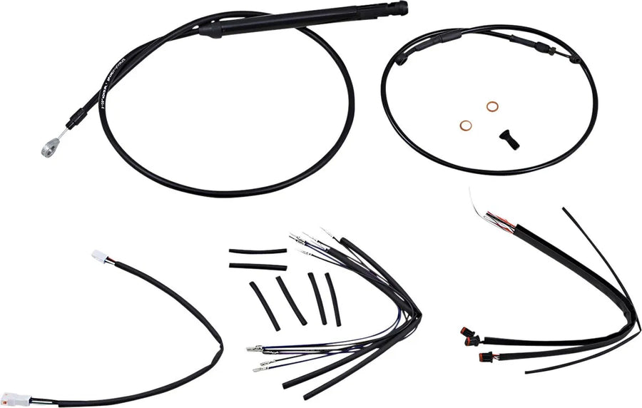 harley davidson flfb [BURLY BRAND] - Styrekabel og bremselinjesett for Burly Ape styre