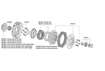 Vespa Rally 200 [1977-1979] - Rennkupplung mit Zahnkranz Z23 Ritzel gerade verzahnt