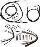 harley davidson flst [BURLY BRAND] - Komplett svart vinyl styrekabel/linjesett for apehenger-1