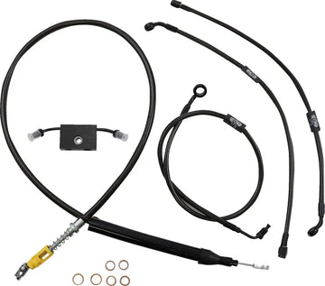 Harley Davidson Fxdrs 114 [LA CHOPPERS] - Standard Midnight Braided Handlebar/Breme Line Kit