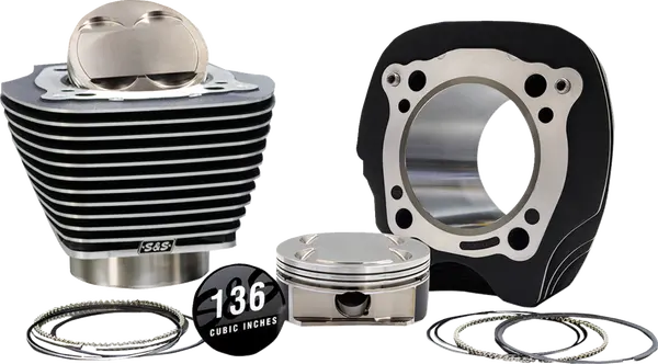 Harley-Davidson Fxlrs 1923 ABS [2025] - 132" Hochverdichtungs- / 136" Big Bore Kit – Oberfläche: Hervorgehobene Lamellen, Black Granite – Merkmal: 0,00 cm³ Kuppelvolumen – Bild 2
