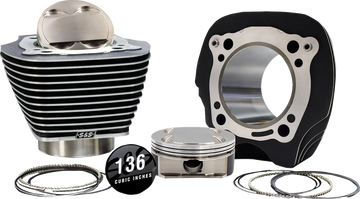 Harley-Davidson Fxlrs 1923 ABS [2025] - 132" Hochverdichtungs- / 136" Big Bore Kit – Oberfläche: Hervorgehobene Lamellen, Black Granite – Merkmal: 0,00 cm³ Kuppelvolumen – Bild 1