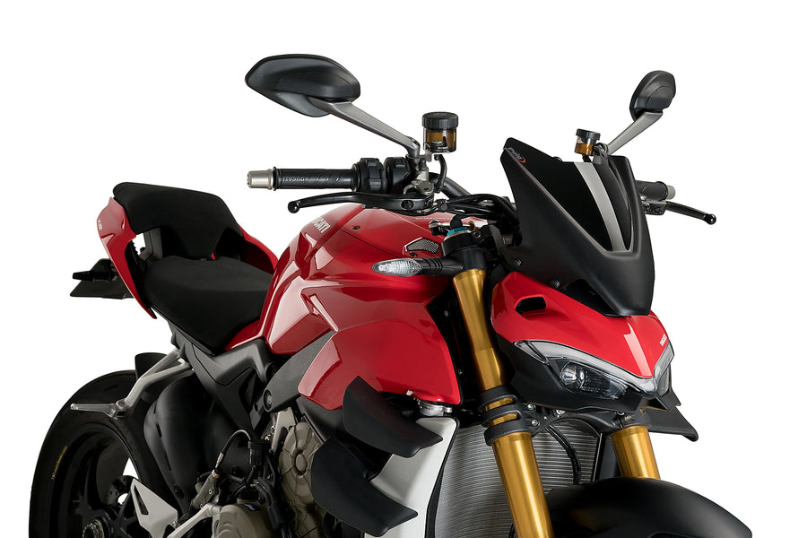 DUCATI STREETFIGHTER V4S [2024] - New Generation Sport Windschild | Schwarz | PUIG 20467N