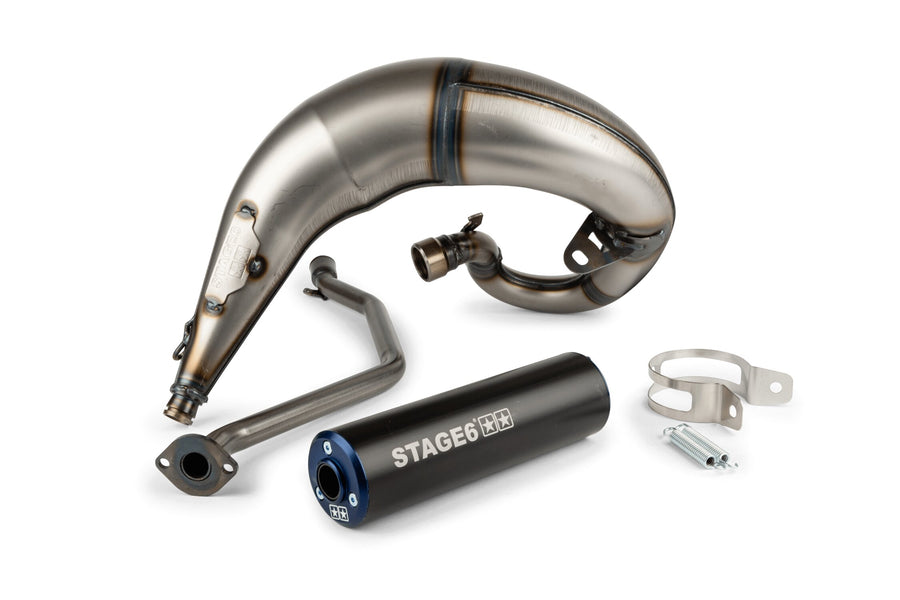 Beta RR Enduro 50 2T - Auspuff Streetrace High Mount CNC blau schwarz