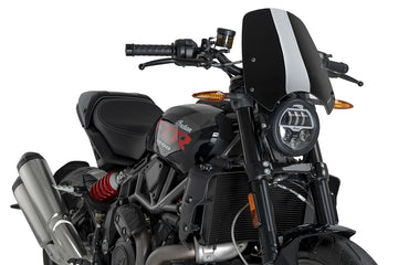 INDIAN FTR 1200 SPORT [2025] - PUIG New Generation Sports Windshield | Svart | PUIG 22348N