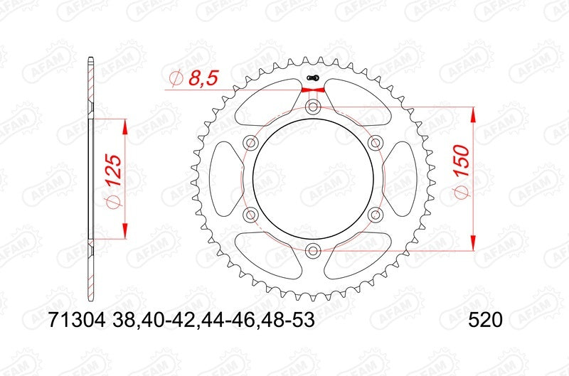 Husqvarna Vitpilen 801 [2025] - Kettenkit 520 XSR4 - 16/41-116 - Standard Kettenrad Stahl