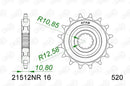 Yamaha XJ 6 S Diversion (RJ 19) [2009-2012] - Kettenkit 520 XSR4 - 16/46-118 - Standard Kettenrad Stahl