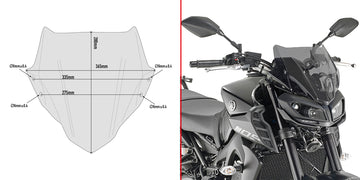 YAMAHA MT 09 MT 09 SP MT 09 TRACER [2017-2020] - Spesifikk frontrute
