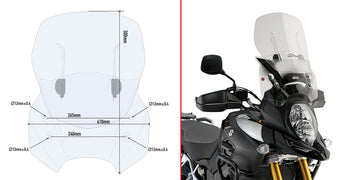 SUZUKI DL 1000 V STROM [2014-2016] - Spesifikk glidende frontrute