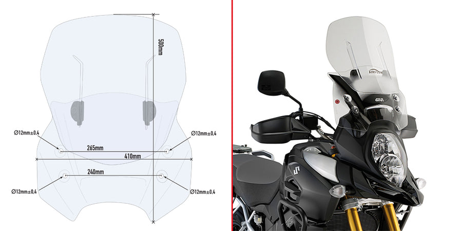 SUZUKI DL 1000 V STROM [2017-2019] - Spesifikk glidende frontrute