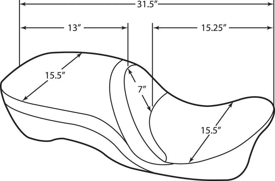harley davidson touring [DRAG SPECIALTIES] – 2-delt skinnsete, ryggstøtte kompatibel, touring