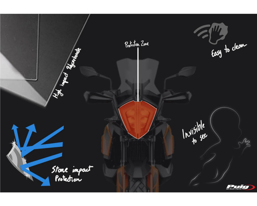 KTM 390 ADVENTURE SW [2024] – Frontlysbeskyttelse – Gjennomsiktig