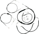 Harley Davidson Flhr [LA CHOPPERS] - Standard svart vinyl styrekabel/bremselinjesett