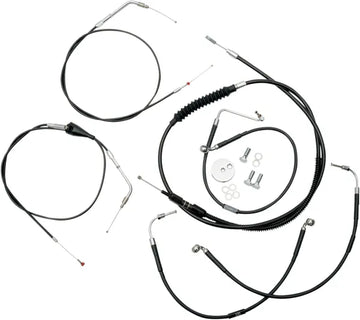 Harley Davidson Flhtcui [LA CHOPPERS] - Standard svart vinyl styrekabel/bremselinjesett