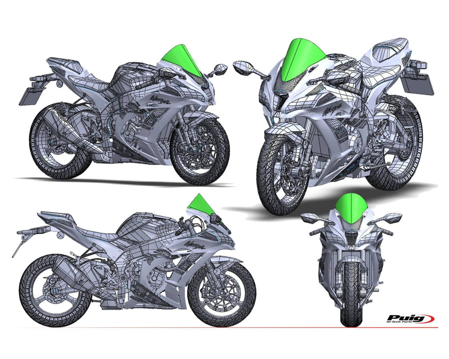 KAWASAKI ZX-10RR NINJA PERFORMANCE [2018] – R-Racer-skjerm – Svart
