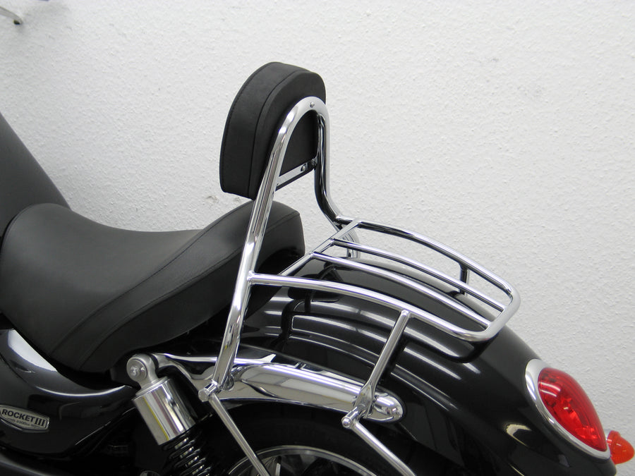 Triumph Rocket III Roadster [2010-2017] - Driver Sissy Bar med pute og bagasjehylle