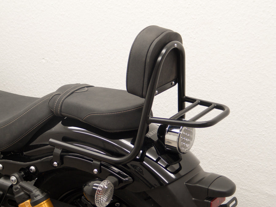 Yamaha XV 950 R [2013-2020] - Sissybar laget av rør med pute og bagasjestativ, svart