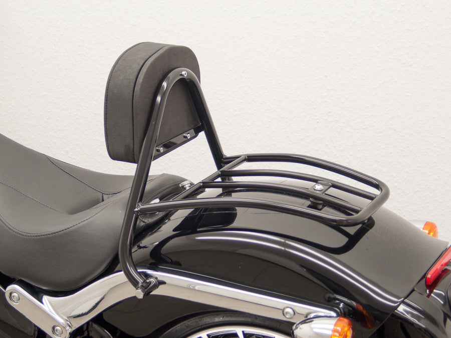 Harley Davidson Breakout (FXSB) 2013-2017 [2013-2017] -R-føreren Sissy Bar med puter og bagasjestativ, Black