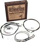 harley davidson fxdwg [BURLY BRAND] - Komplett svart vinyl styrekabel/linjesett for apehengere-2