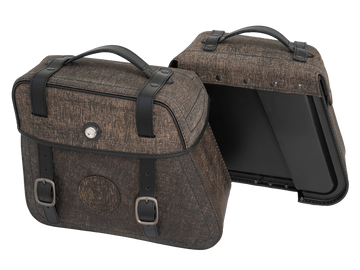 Motorsykkelveske [Hepco & Becker] - lærveskesett Rugged Cutout 19 L inkl. hurtigutløser - brun - utskjæring