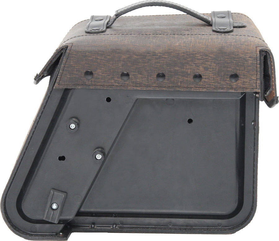 Motorsykkelveske [Hepco & Becker] - lærveskesett Rugged Cutout 19 L inkl. hurtigutløser - brun - utskjæring