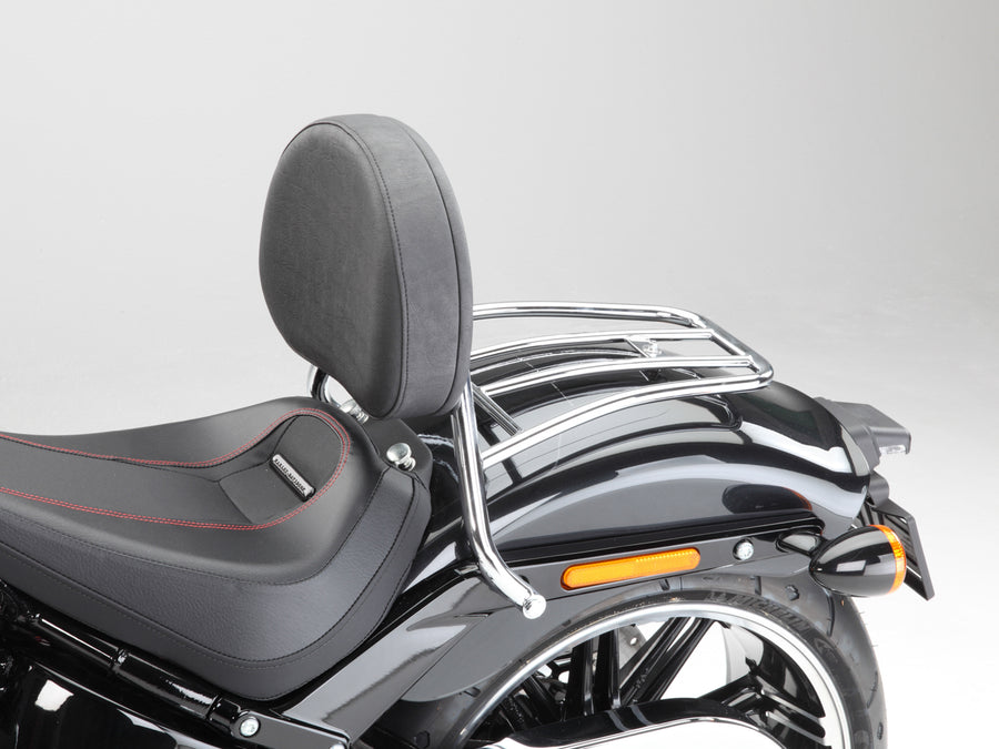 Harley Davidson Softail Fat Boy (Milwaukee -Eight 107/114) [2018] - Sjåfør Sissy Bar med en stor avrundet pute og bagasjestativ